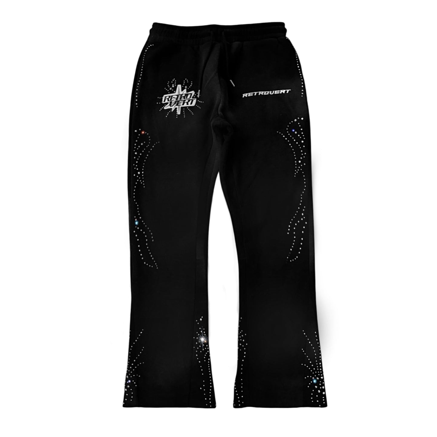 Retrovert Sweatpants "Black Rhinestone"