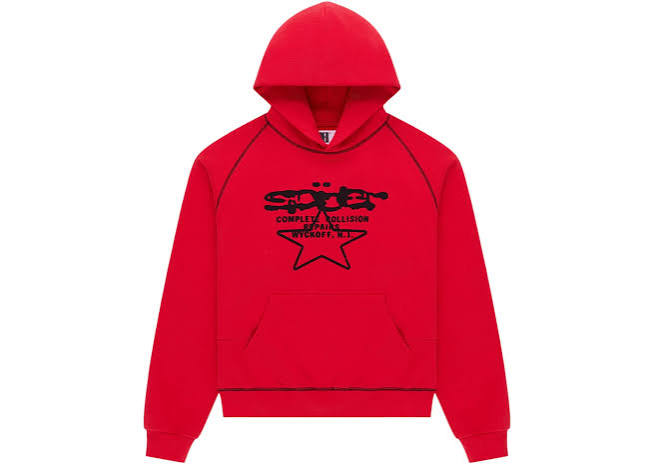 Sp5der Hoodie "Splat Collision Red"