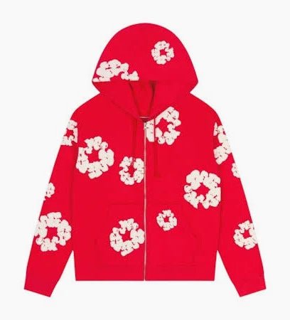 Denim Tears Cotton Wreath Zip Up "Red"
