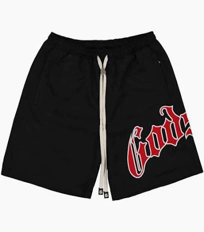Godspeed OG Logo Nylon Shorts "Black/Red"