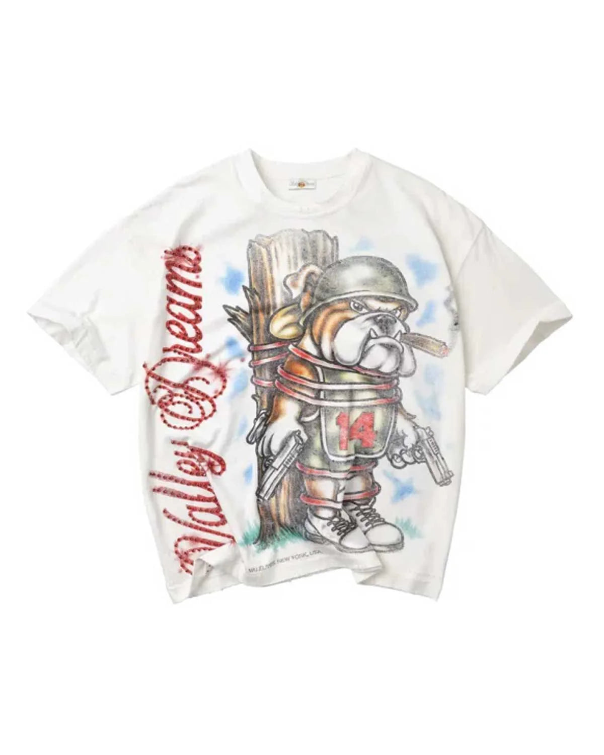 Valley Tee "Bling Dog Of War White"