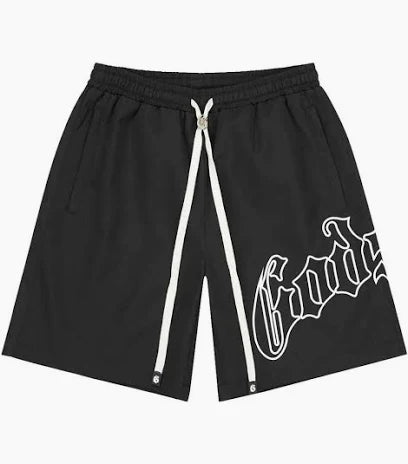 Godspeed OG Logo Nylon Shorts "Black/White"