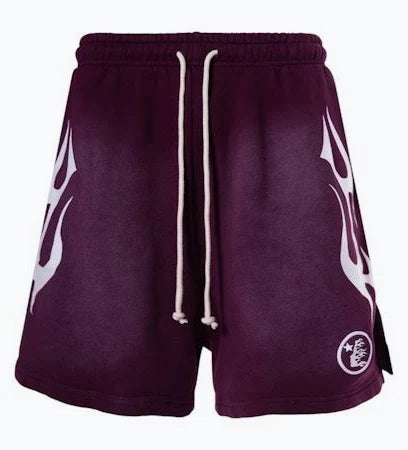 Hellstar Flame Shorts "Purple/Brown"