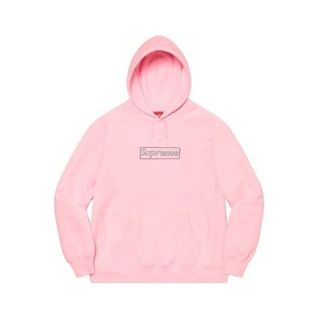 Supreme X KAWS Chalk Logo Hoodie "Pink"