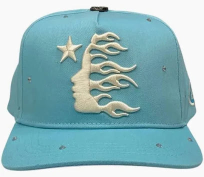 Hellstar Fitted Hat "OG Rhinestone Baby Blue"