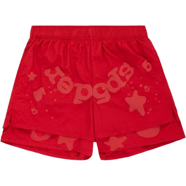 Sp5der Double Layer Shorts "Red"