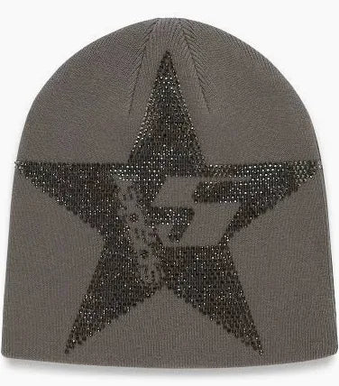 Sp5der Beanie "Star Rhinestone Grey"
