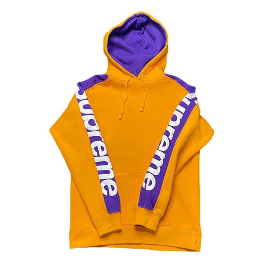Supreme Sideline Logo Hoodie "Yellow/Purple"